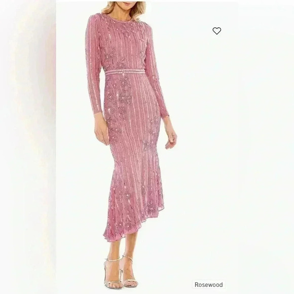 Mac Duggal Embellished Long-Sleeve Midi-Dress Plus Size 20 NWT - Picture 1 of 7